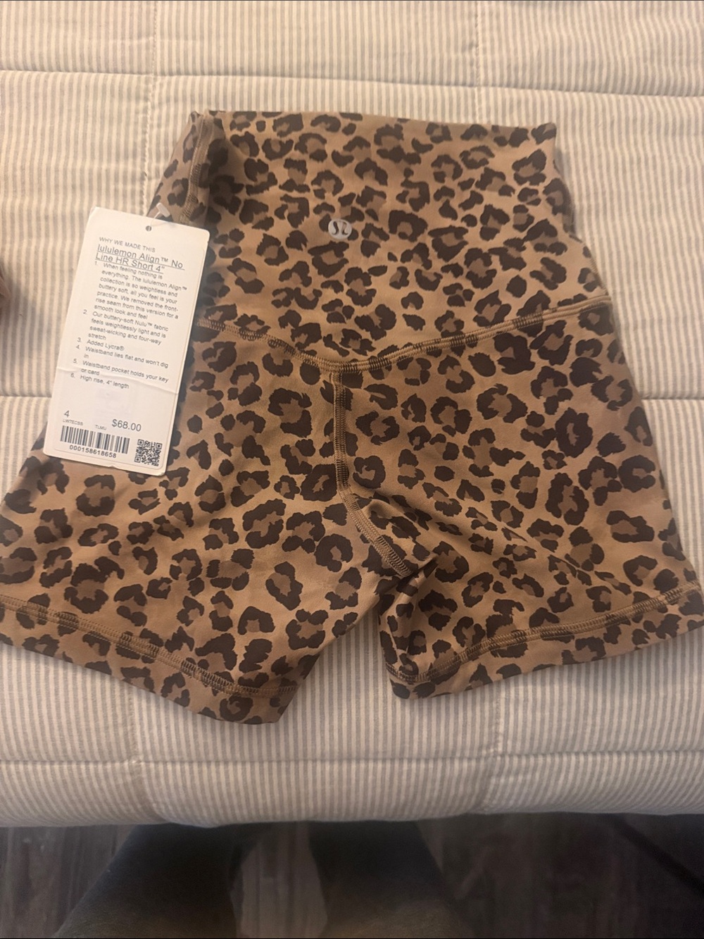lululemon athletica Girls' Leopard Print Brown High-Rise Athletic Shorts